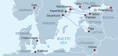 Tallink 2013 Route map